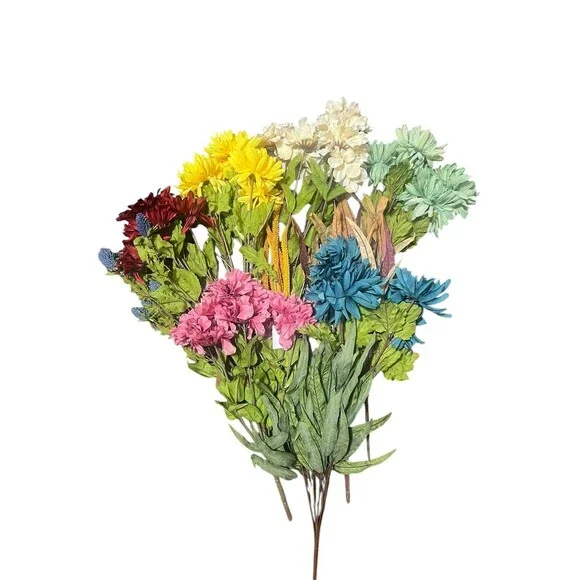 5 Lb Box 16 Bunch of Stemmed Artificial Faux Silk Flowers Colorful Variety 19” - Picture 4 of 16